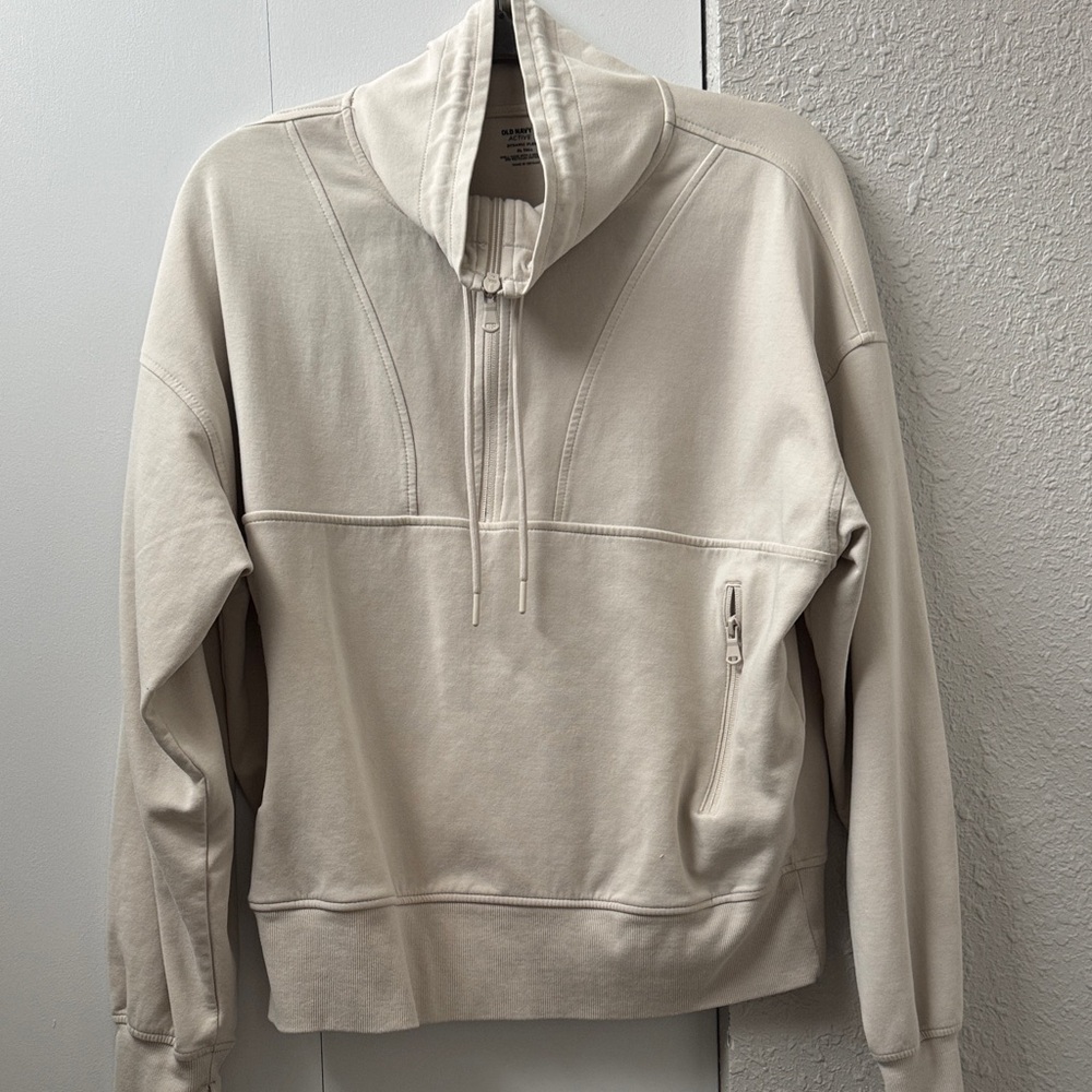 Old Navy Cream Half Zip-Up Sweater